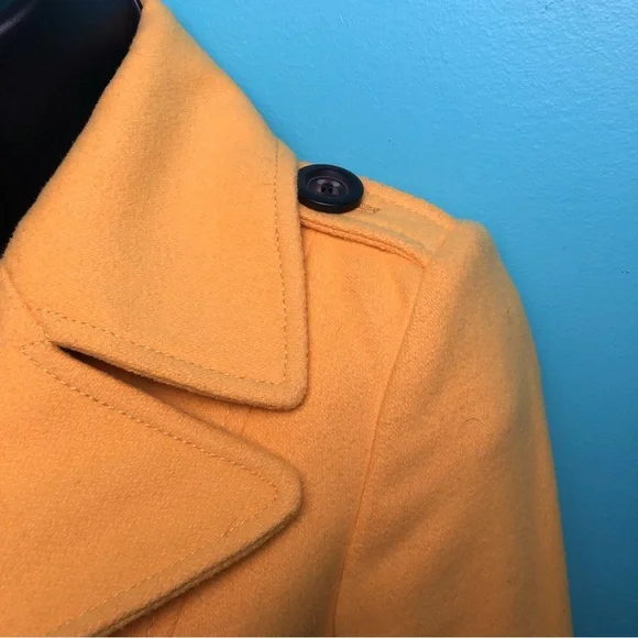 Old Navy Yellow Double Breasted Short Wool Peacoat - Picture 8 of 14